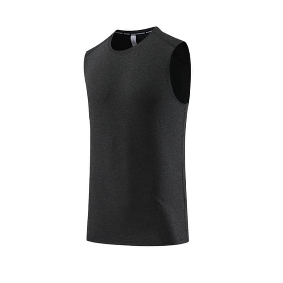 Fengqque Men's Athletic Compression Shirts Sleeveless Workout Tank Top Sports Base Layer Running Basketball Tank Dark Gray XXXXL(XXXXL)