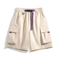 thumbnail image 1 of Fengqque Men's Cargo Shorts Elastic Waistband Drawstring Summer Relaxed Fit Work Shorts with Multiple Pockets Beige XS(XS), 1 of 5