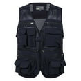 thumbnail image 1 of Fengqque Men's Casual Lightweight Outdoor Fishing Work Sai Travel Photo Cargo Vest Jacket Multi Pockets Dark Blue XXXXXL(XXXXXL), 1 of 4