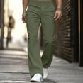 thumbnail image 1 of Fengqque Men's Casual Loose Corduroy Pocket Slim Fit Street Outdoor Daily Fashion Bell Bottom Pants Wide Leg Pants Army Green XL(XL), 1 of 3