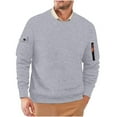 thumbnail image 1 of Fengqque Men's Crewneck Sweatshirts Pocket Sweat Shirt Casual Loose fit Long Sleeve Pullover Tops for Men Gray XXXL(XXXL), 1 of 8