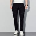 thumbnail image 1 of Fengqque Men's Elastic Waist Button Ice Silk Quick Drying Mesh Breathable Sweatpants Slim Fit Pants Black 36(36), 1 of 6