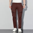 thumbnail image 1 of Fengqque Men's Elastic Waist Button Ice Silk Quick Drying Mesh Breathable Sweatpants Slim Fit Pants Coffee 31(31), 1 of 6