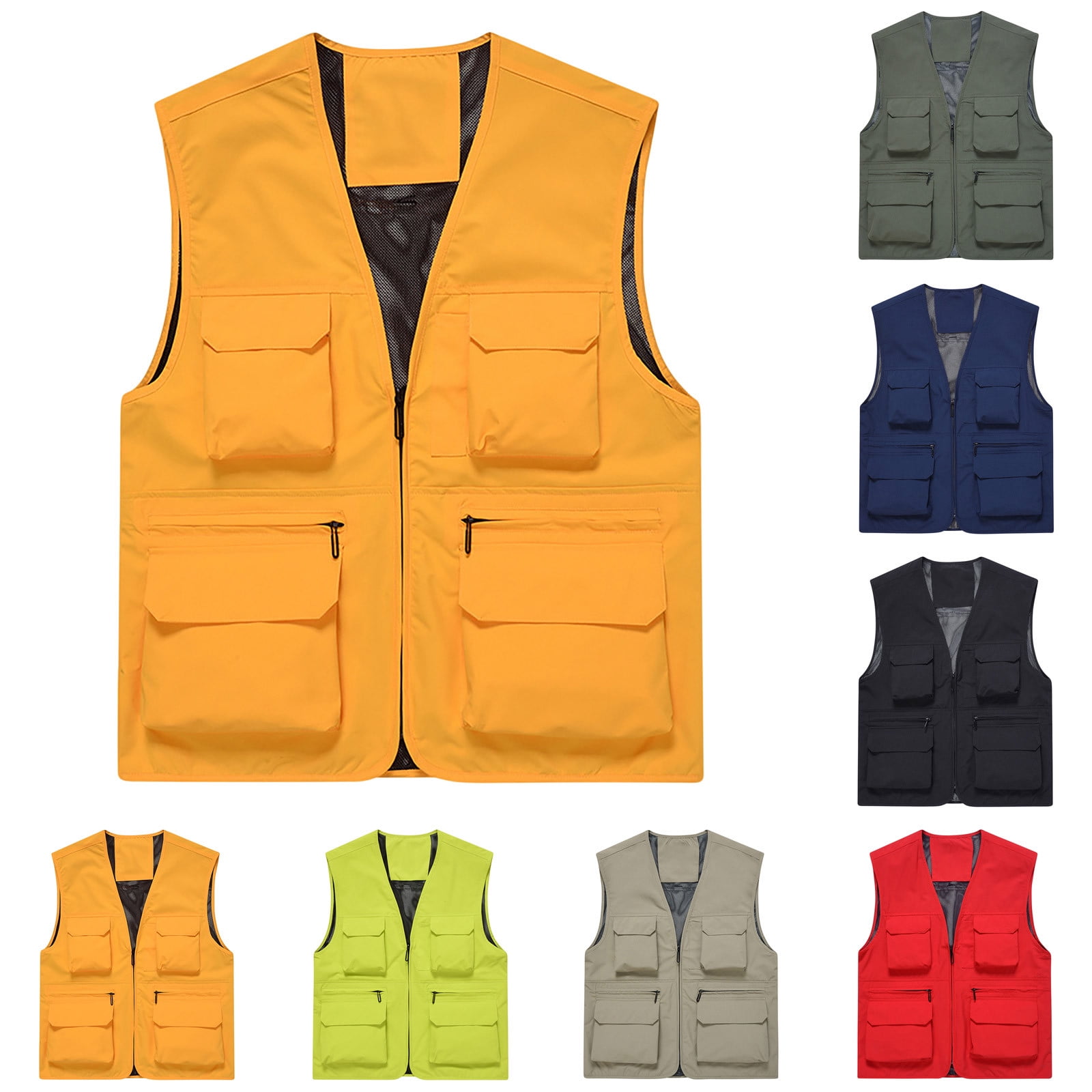 Fengqque Men's Fishing Vest Utility Safari Travel Vest with Pockets ...
