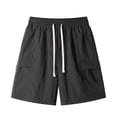 thumbnail image 1 of Fengqque Men's Hiking Cargo Shorts Elastic Drawstring Outdoor Work Plus Size Shorts with Pockets Black M(M), 1 of 5