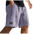 thumbnail image 1 of Fengqque Men's Jacquard Shorts Casual Elastic Waist Drawstring Summer Beach Vacation Yoga Golf Shorts with Pockets Purple XXL(XXL), 1 of 5