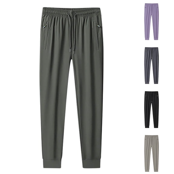 Fengqque Men's Lightweight Pajama Pants Soft Lounge Sleep Joggers Adjustable Drawstring & Pockets Pants Khaki 8(XL)