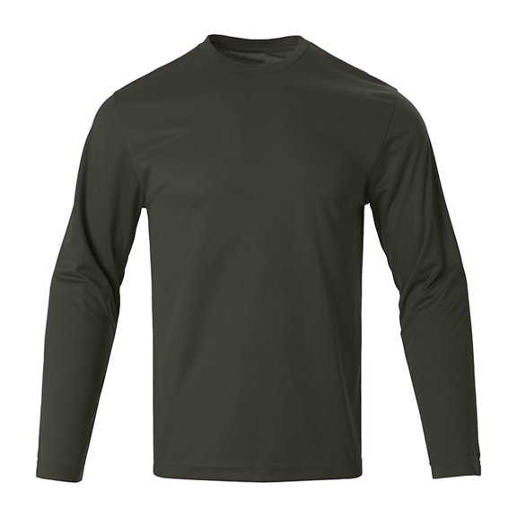 Fengqque Men's Long Sleeve Moisture Wicking Athletic Shirts quick drying Shirts Men for Workout Running Hiking Dark Gray 6(M)