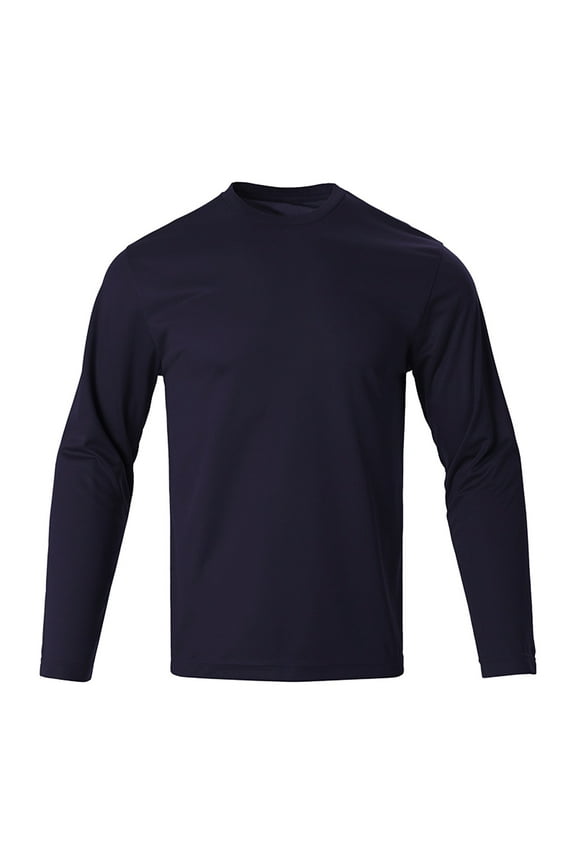 Men's Long Sleeve Moisture Wicking Athletic Shirts quick drying Shirts Men for Workout Running Hiking Navy 6(M)