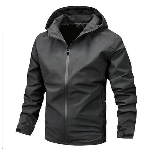 Fengqque Men's Outdoor Waterproof Jacket Lightweight Windproof Rainproof Outdoor Jacket Sports Windbreaker Casual Outdoor Work Bag Long Sleeve Hooded Casual Coat/jacket Jacket