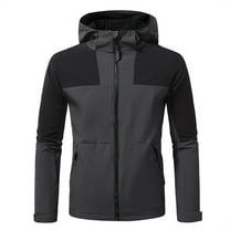 Fengqque Men's Outdoor Waterproof Jacket Lightweight Windproof Rainproof Outdoor Jacket Sports Windbreaker New Fall Zipper Cardigan Color Blocked Casual Hooded Jacket