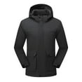 thumbnail image 1 of Fengqque Men's Outdoor Waterproof Jacket Lightweight Windproof Rainproof Outdoor Jacket Sports Windbreaker Solid Color Windproof Warm Jacket Long Sleeve Hooded Outwear Coat, 1 of 4