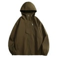 thumbnail image 1 of Fengqque Men's Outdoor Waterproof Jacket Lightweight Windproof Rainproof Outdoor Jacket Sports Windbreaker Suit Hooded Coat Youth Sports Long Windbreaker Middle-aged Business Jacket, 1 of 3