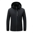 thumbnail image 1 of Fengqque Men's Outdoor Waterproof Jacket Lightweight Windproof Rainproof Outdoor Jacket Sports Windbreaker Velvet ski Outdoor Sports Pocket Hooded Mountaineering Jacket, 1 of 3