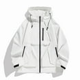 thumbnail image 1 of Fengqque Men's Outdoor Waterproof Jacket Lightweight Windproof Rainproof Outdoor Jacket Sports Windbreaker Casual Solid Color Pockets Zipper Jacket Long Sleeve Hooded Outwear Coat, 1 of 4