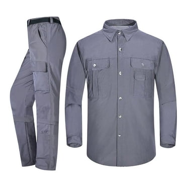 Fengqque Men's Outdoor Waterproof Jacket Lightweight Windproof Rainproof Outdoor Jacket Sports Windbreaker Solid Color Casual Quick Dry Outdoor Thin Detachable Long Sleeve Turndown Collar Set