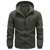 Fengqque Men's Outdoor Waterproof Jacket Lightweight Windproof Rainproof Outdoor Jacket Sports Windbreaker Solid Color Thin Quick Drying Windbreaker Outdoor Sports Jacket