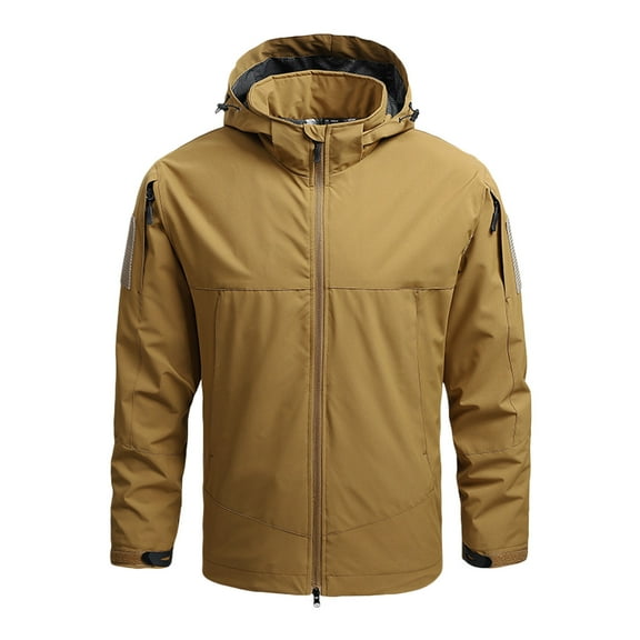 Fengqque Men's Outdoor Waterproof Jacket Lightweight Windproof Rainproof Outdoor Jacket Sports Windbreaker Thin Jacket Casual Sports Windbreaker Hooded Jacket