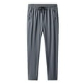 thumbnail image 1 of Fengqque Men's Pocket Zipper Elastic Waist Drawstring Jogger Pants Breathable Comfortable for Casual Wear Sweatpants Gray 8(XL), 1 of 3