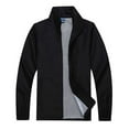 thumbnail image 1 of Fengqque Men's Solid Color Mesh Sports Zipper Long Sleeved Stand Collar Hooded Casual Jacket Black XXL(XXL), 1 of 4