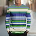 thumbnail image 1 of Fengqque Men's Striped T Shirts Raglan Long Sleeve Crew Neck Color Block Tee Casual Basic Blouse Tops Blue XXXXL(XXXXL), 1 of 5