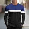 thumbnail image 1 of Fengqque Men's Striped T Shirts Raglan Long Sleeve Crew Neck Color Block Tee Casual Basic Blouse Tops Blue XXXXXL(XXXXXL), 1 of 5
