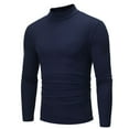 thumbnail image 1 of Fengqque Men's Turtleneck Tops Pullover thermal Long Sleeve Casual Slim Fit Basic Base Layer Navy 6(M), 1 of 5