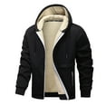thumbnail image 1 of Fengqque Men's Ultra Soft Lined Hoodie Full Zip Pocket Drawstring Long Sleeved Hooded Casual Jacket Black 14(XXL), 1 of 7