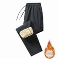 thumbnail image 1 of Fengqque Men's Winter Lamb Wool Warm Pants Sherpa Lined Sweatpants Active Running Jogger Pants Black L(L), 1 of 3