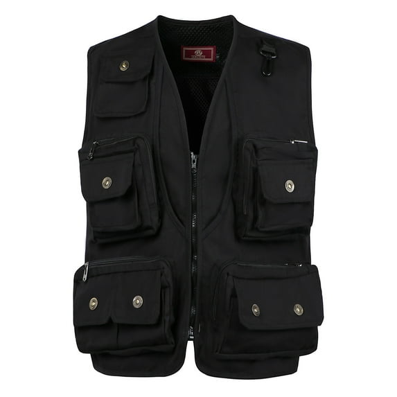 Fengqque Men's Winter Warm and Breathable Classic Outdoor Promotion Gilet Waistcoat Multi Pocket Fishing Hunting Hiking Vest Waistcoat Jacket