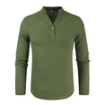 thumbnail image 1 of Fengqque Men's and Big Mens Long Sleeve Classic Long Sleeve One Button Shirt With Pure Cotton And Linen In Summer, 1 of 2