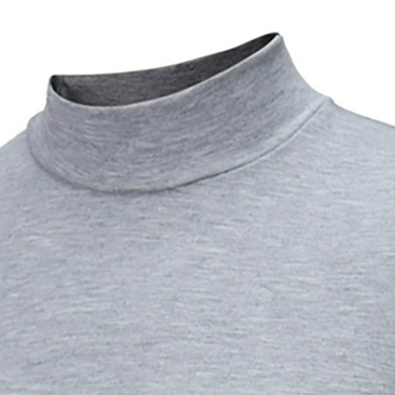 Fengqque Men's and Big Mens Long Sleeve Classic New Autumn And Winter High-neck Solid Color Slim Long-sleeved Bottoming Shirt