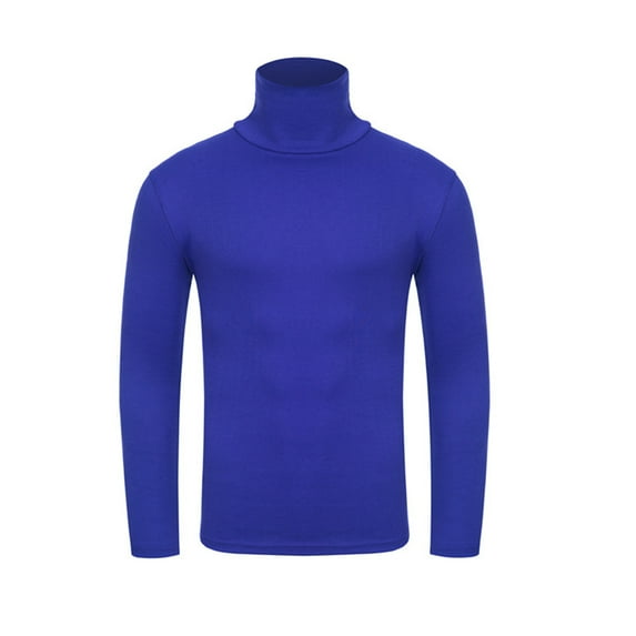 Fengqque Men's and Big Mens Long Sleeve Classic Turtleneck Long Sleeve Solid Colour Stretch Slim Fit Bottoming Top Blouse
