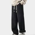 thumbnail image 1 of Fengqque Mens Corduroy Sweatpants Running Joggers Wide Leg Casual Loose Fit Athletic Pants with Pockets Black M(M), 1 of 9