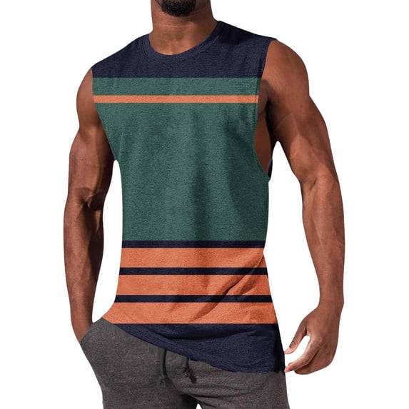 Fengqque Mens Drop Arm Tank Tops Gym Workout Sleeveless Muscle Shirts Cut off Summer Tee Shirt Army Green XXL(XXL)