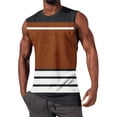 thumbnail image 1 of Fengqque Mens Drop Arm Tank Tops Gym Workout Sleeveless Muscle Shirts Cut off Summer Tee Shirt Brown S(S), 1 of 5