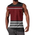 thumbnail image 1 of Fengqque Mens Drop Arm Tank Tops Gym Workout Sleeveless Muscle Shirts Cut off Summer Tee Shirt Red S(S), 1 of 5