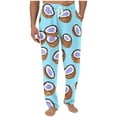 thumbnail image 1 of Fengqque Mens Fashion Casual loose Fruit Printed Elastic Waistband Drawstring Pocket Pants Light Blue XXXL(XXXL), 1 of 5