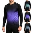 thumbnail image 1 of Fengqque Mens Long Sleeve Shirts Workout Summer Athletic Rash Guard Quick Dry Cooling Gradient Lightweight Breathable Top Purple XS, 1 of 5