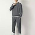 thumbnail image 1 of Fengqque Mens Sweatsuits Long Sleeve Round Neck Pullover Sweatsuit Outfits Casual Jogger Suits Sets Dark Gray XXXXXL(XXXXXL), 1 of 3