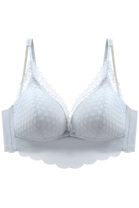 Mother's Plus Size Nursing Soft Comfort Fit Bra Lace Strapless Underwear With Front Buckle And Postpartum Feeding To Sagging. Pregnant Bras Are Thin And Lightweight