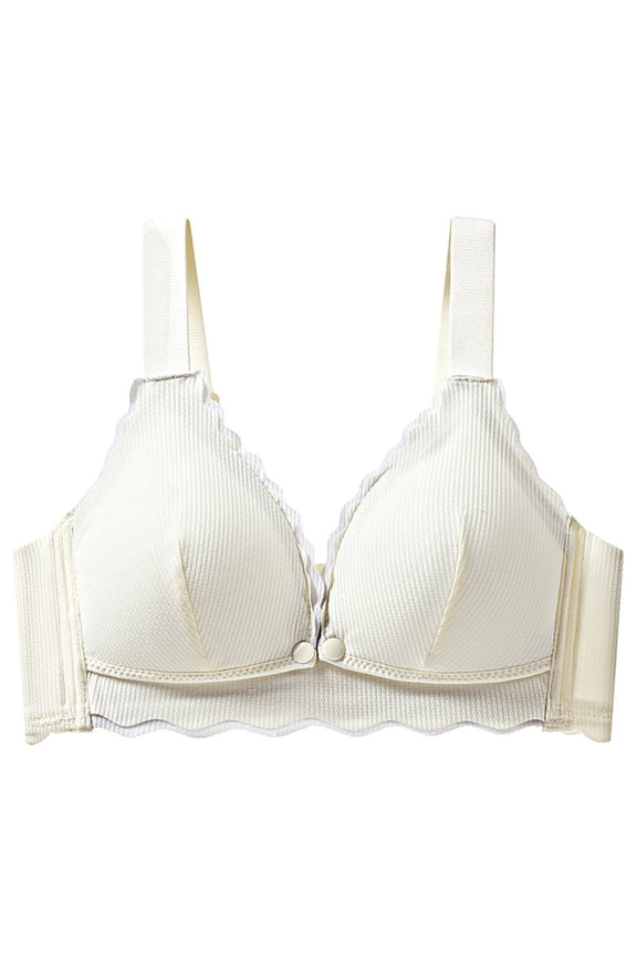 Mother's Plus Size Nursing Soft Comfort Fit Bra Lace Strapless Underwear With Front Buckle And Postpartum Feeding To Sagging. Pregnant Bras Are Thin And Lightweight