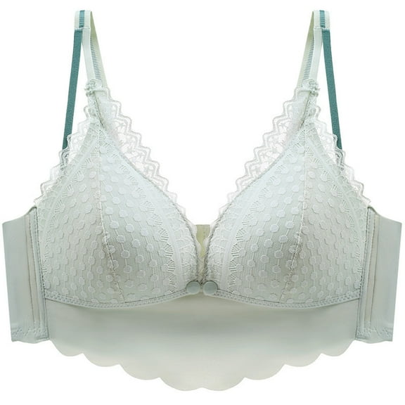 Fengqque Mother's Plus Size Nursing Soft Comfort Fit Bra Lace Strapless Underwear With Front Buckle And Postpartum Feeding To Sagging. Pregnant Bras Are Thin And Lightweight