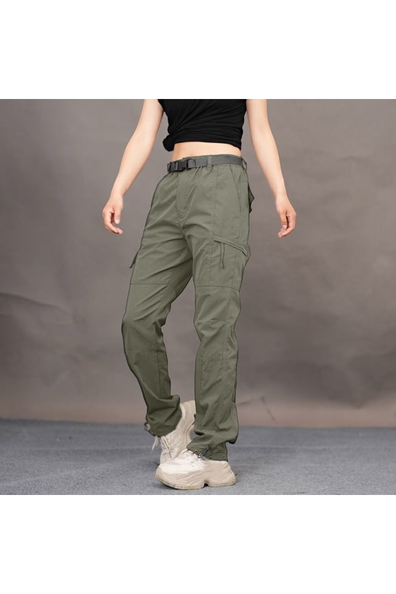 Neutral Windproof and Waterproof Outdoor Straight Leg Casual Multi Bag Work Pants for Spring and Autumn Styles Army Green L(L)