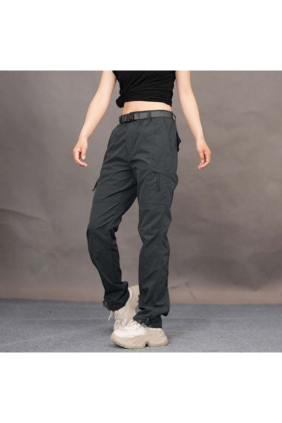 Neutral Windproof and Waterproof Outdoor Straight Leg Casual Multi Bag Work Pants for Spring and Autumn Styles Black XXL(XXL)