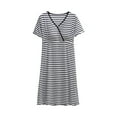 thumbnail image 1 of Fengqque Nursing Maternity Maternity Postpartum Comfort Dress Pajamas Fallow V-Neck Printing Short Sleeve Button Lactation Dress, 1 of 2