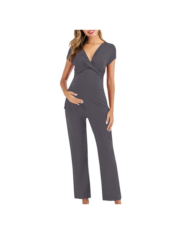 Nursing Maternity Maternity Postpartum Comfort Dress Pajamas Maternal Sleepwear Set Maternal Home Furnishings For Postpartum Pregnancy And Breastfeeding
