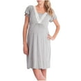 thumbnail image 1 of Fengqque Nursing Maternity Maternity Postpartum Comfort Dress Pajamas Pregnant Delivery Clothes Short Sleeved Open Breastfeeding Clothes Pregnant Skirts Short Sleeved Round Neck Dresses, 1 of 3