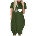 thumbnail image 1 of Fengqque Plus Size Women's Summer Dresses Loose Fit Flowing Pleats Bohemian Elegant Girls Doll Dresses Sunny Beach Party Loose Print Pockets Casual Short Sleeves Dress, 1 of 4