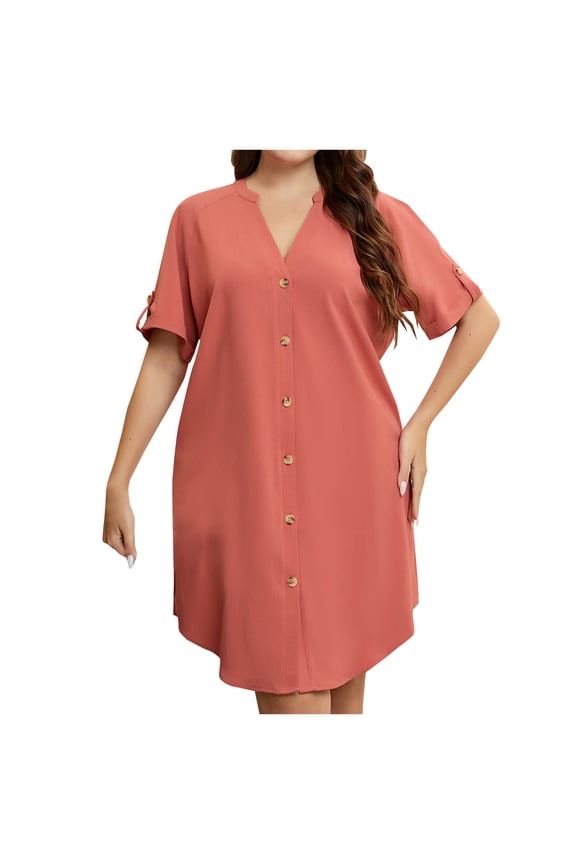 Plus Size Women's Summer Dresses Loose Fit Flowing Pleats Bohemian Elegant Girls Doll Dresses Sunny Beach Party Oversize Summer Casual Short Sleeve V Neck Printed Sleeve Dresses Loose Dress